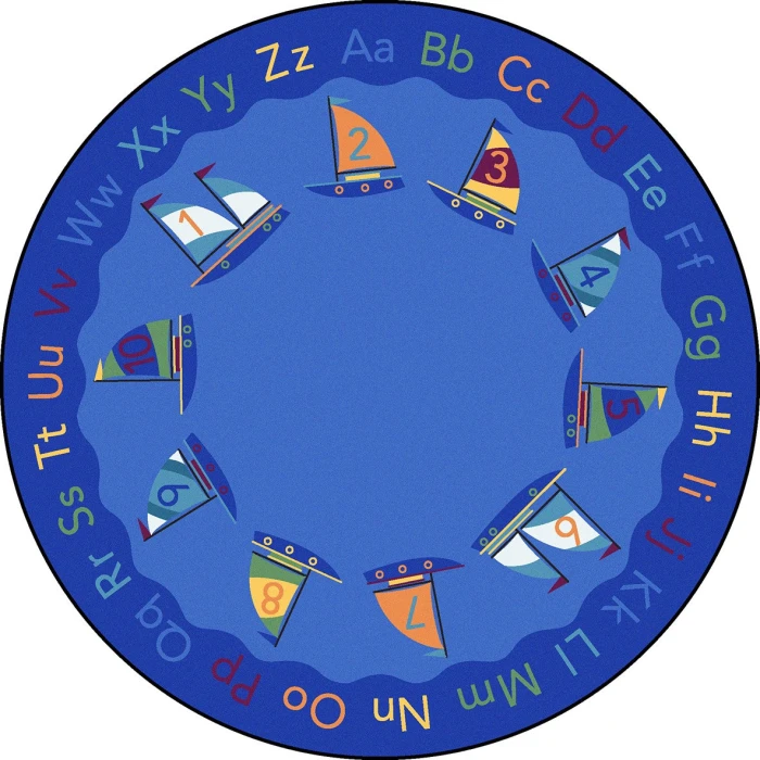Joy Carpets Kid Essentials Multi Smooth Sailing 13ft.2in. Round Rug