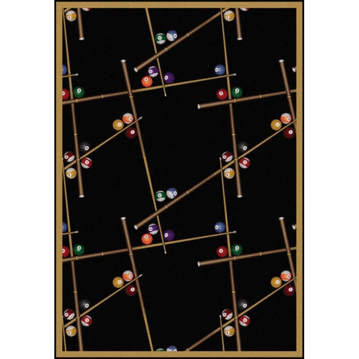 Joy Carpets Games People Play Black Snookered 10ft.9in. x 13ft.2in. Rect. Rug