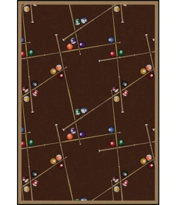 Joy Carpets Games People Play Chocolate Snookered 3ft.10in. x 5ft.4in. Rect. Rug