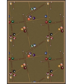 Joy Carpets Games People Play Dark Dust Snookered 3ft.10in. x 5ft.4in. Rect. Rug
