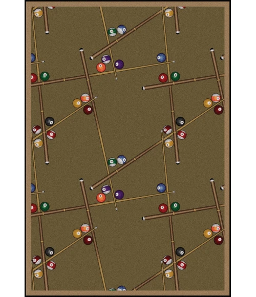 Joy Carpets Games People Play Dark Dust Snookered 3ft.10in. x 5ft.4in. Rect. Rug
