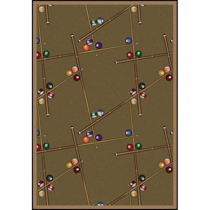 Joy Carpets Games People Play Dark Dust Snookered 7ft.8in. x 10ft.9in. Rect. Rug