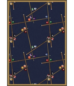 Joy Carpets Games People Play Federal Blue Snookered 3ft.10in. x 5ft.4in. Rect. Rug