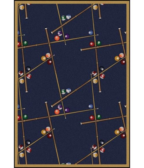 Joy Carpets Games People Play Federal Blue Snookered 3ft.10in. x 5ft.4in. Rect. Rug