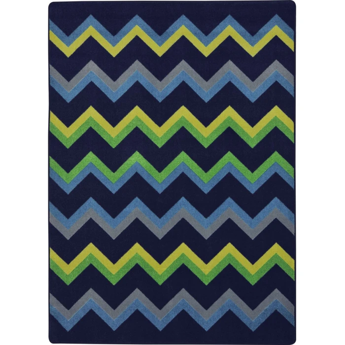 Joy Carpets Kid Essentials Navy Sonic 5ft.4in. x 7ft.8in. Rect. Rug