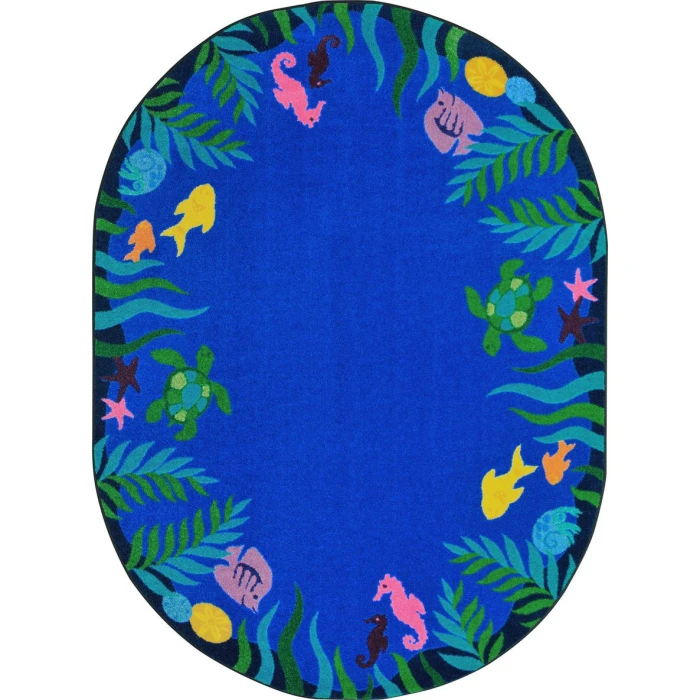 Joy Carpets Kid Essentials Multi Soothing Seas 10ft.9in. x 13ft.2in. Oval Rug