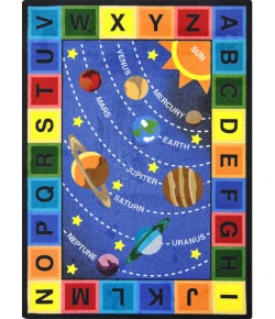 Joy Carpets Kid Essentials Multi Space Alphabet 7ft.8in. x 10ft.9in. Rect. Rug