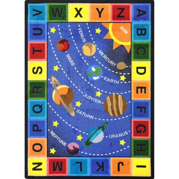 Joy Carpets Kid Essentials Multi Space Alphabet 5ft.4in. x 7ft.8in. Rect. Rug