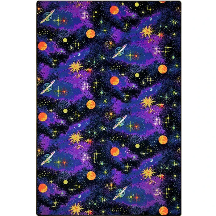 Joy Carpets Neon Lights Fluorescent Space Explorer 6ft. x 9ft. Rect. Rug