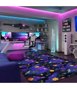 Joy Carpets Neon Lights Fluorescent Space Explorer 12ft. x 6ft. Rect. Rug