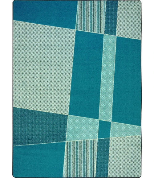 Joy Carpets Kid Essentials Teal Spazz 5ft.4in. x 7ft.8in. Rect. Rug