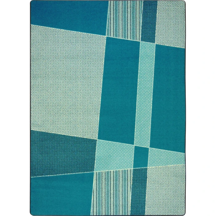 Joy Carpets Kid Essentials Teal Spazz 5ft.4in. x 7ft.8in. Rect. Rug