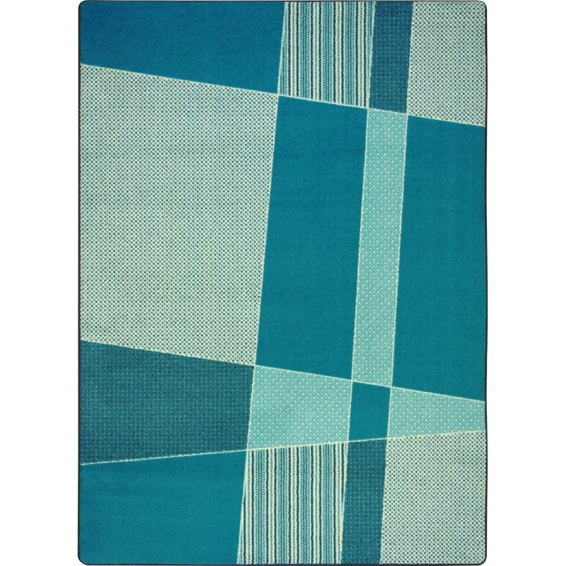 Joy Carpets Kid Essentials Teal Spazz 5ft.4in. x 7ft.8in. Rect. Rug
