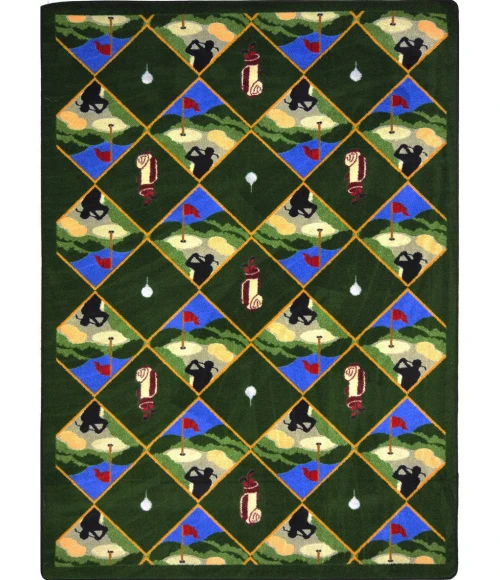 Joy Carpets Games People Play Multi Spike N Tee 3ft.10in. x 5ft.4in. Rect. Rug