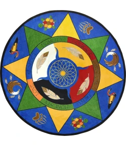 Joy Carpets Kid Essentials Multi Spirit of Truth 5ft.4in. Round Rug