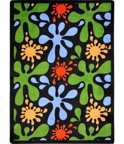 Joy Carpets Kid Essentials Black Splat 3ft.10in. x 5ft.4in. Rect. Rug