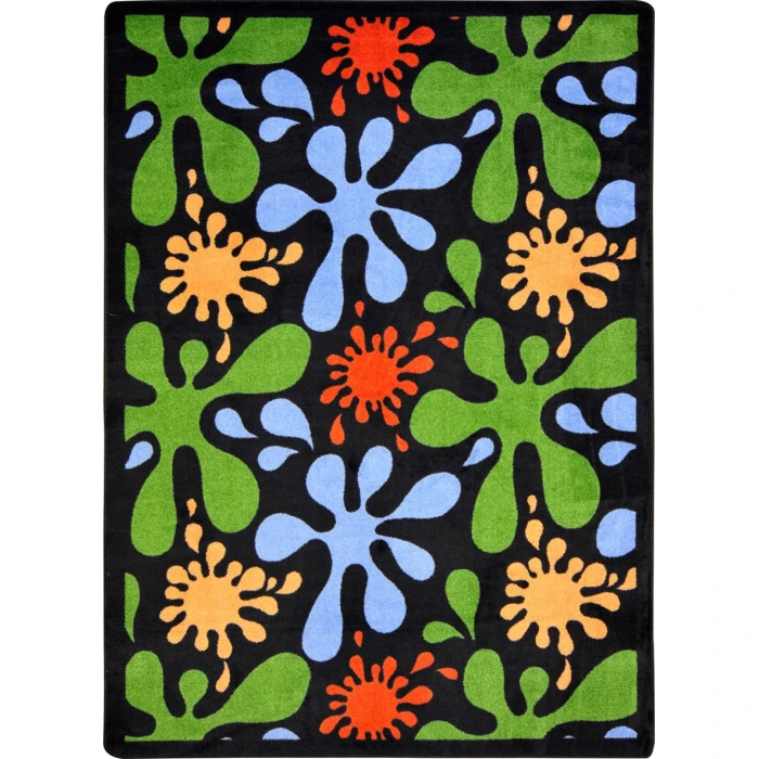 Joy Carpets Kid Essentials Black Splat 7ft.8in. x 10ft.9in. Rect. Rug