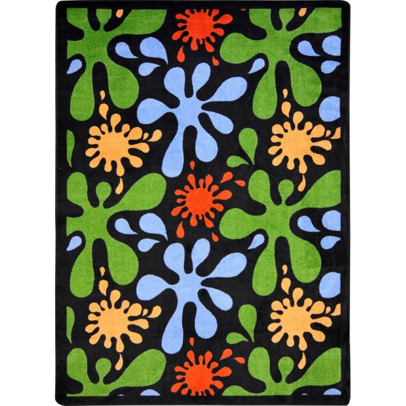 Joy Carpets Kid Essentials Black Splat 7ft.8in. x 10ft.9in. Rect. Rug