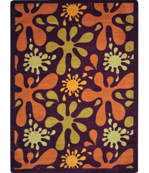 Joy Carpets Kid Essentials Burgundy Splat 3ft.10in. x 5ft.4in. Rect. Rug