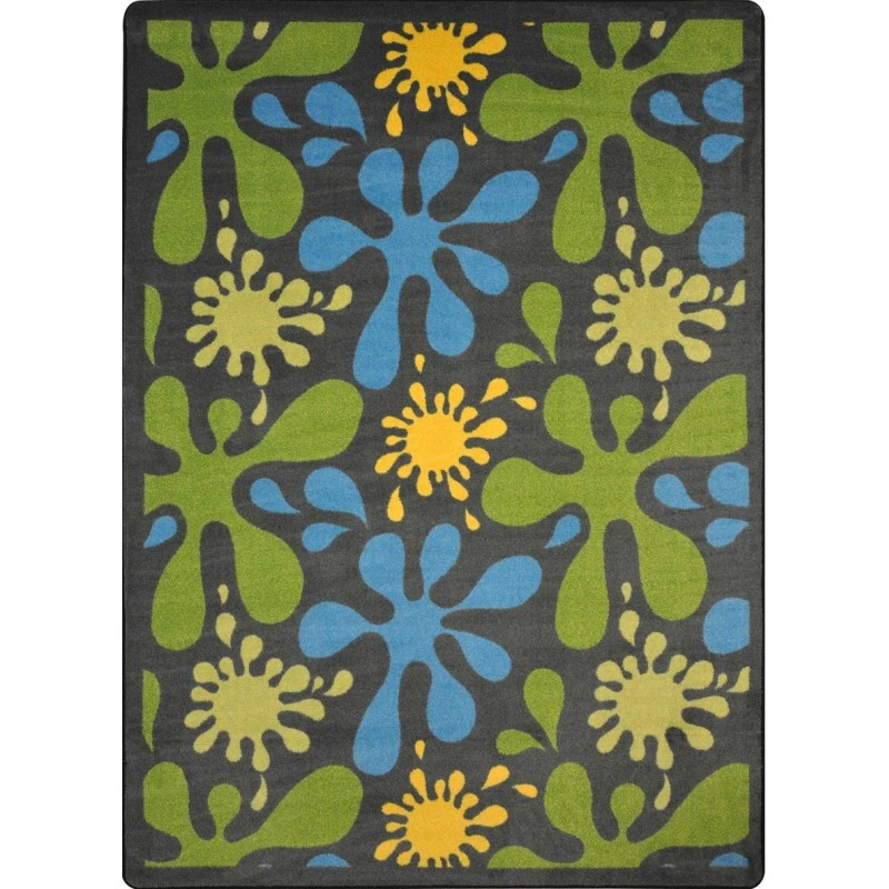Joy Carpets Kid Essentials Gray Splat 5ft.4in. x 7ft.8in. Rect. Rug