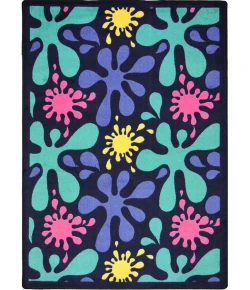 Joy Carpets Kid Essentials Navy Splat 3ft.10in. x 5ft.4in. Rect. Rug