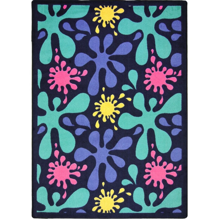 Joy Carpets Kid Essentials Navy Splat 3ft.10in. x 5ft.4in. Rect. Rug