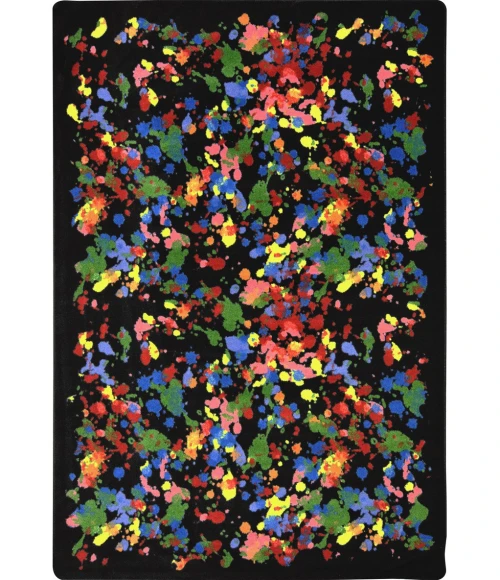 Joy Carpets Kaleidoscope Multi Splatter Paint 3ft.10in. x 5ft.4in. Rect. Rug