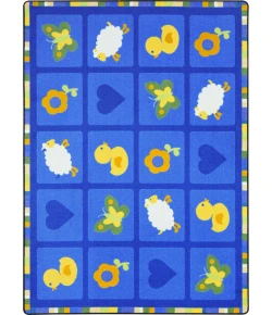 Joy Carpets Kid Essentials Blue Spring Things 7ft.8in. x 10ft.9in. Rect. Rug