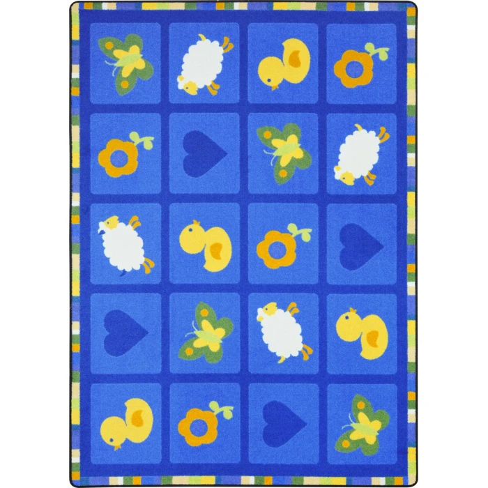Joy Carpets Kid Essentials Blue Spring Things 10ft.9in. x 13ft.2in. Rect. Rug