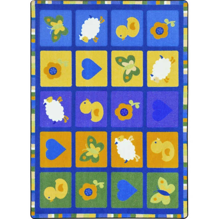 Joy Carpets Kid Essentials Multi Spring Things 5ft.4in. x 7ft.8in. Rect. Rug
