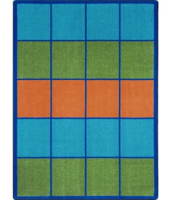 Joy Carpets Kid Essentials Multi Squares to Spare 5ft.4in. x 7ft.8in. Rect. Rug