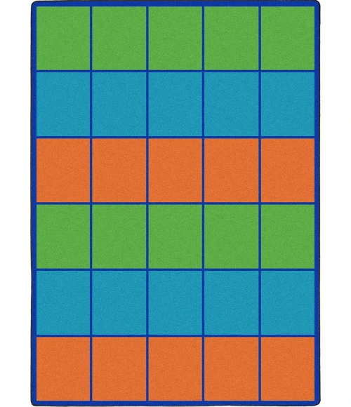 Joy Carpets Kid Essentials Multi Squares to Spare 7ft.8in. x 10ft.9in. Rect. Rug