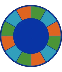 Joy Carpets Kid Essentials Multi Squares to Spare 7ft.7in. Round Rug