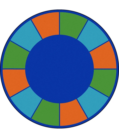 Joy Carpets Kid Essentials Multi Squares to Spare 7ft.7in. Round Rug