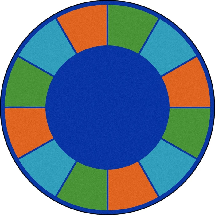 Joy Carpets Kid Essentials Multi Squares to Spare 7ft.7in. Round Rug