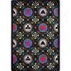 Joy Carpets Games People Play Black Stacked Deck 5ft.4in. x 7ft.8in. Rect. Rug