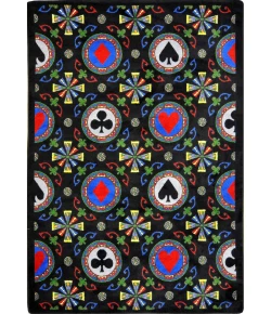 Joy Carpets Games People Play Black Stacked Deck 7ft.8in. x 10ft.9in. Rect. Rug