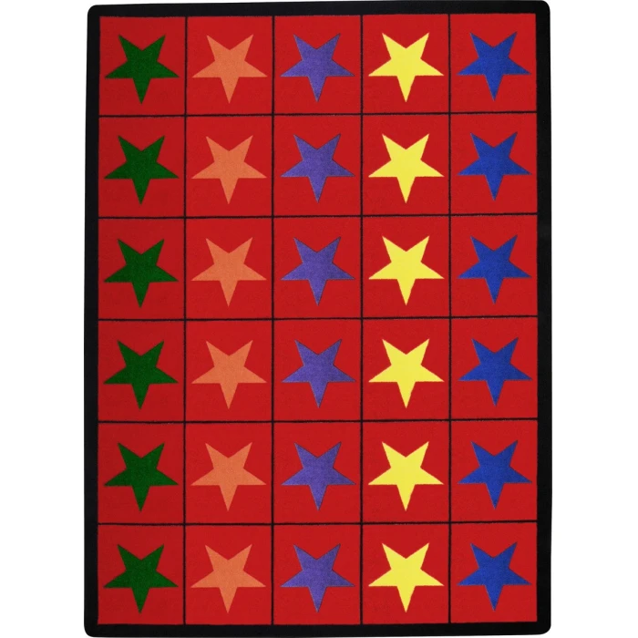 Joy Carpets Kid Essentials Multi Star Space 7ft.8in. x 10ft.9in. Rect. Rug