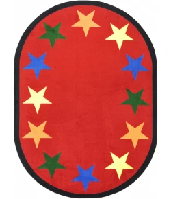 Joy Carpets Kid Essentials Multi Star Space 7ft.8in. x 10ft.9in. Oval Rug