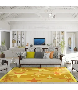 Joy Carpets Summer Solstice Multi Starfish 7ft.8in. x 10ft.9in. Rect. Rug