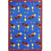 Joy Carpets Playful Patterns Blue Start Your Engines 7ft.8in. x 10ft.9in. Rect. Rug