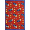 Joy Carpets Playful Patterns Red Start Your Engines 7ft.8in. x 10ft.9in. Rect. Rug