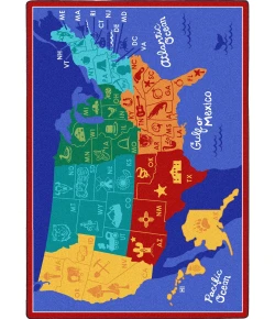 Joy Carpets Kid Essentials Multi States of the Nation 7ft.8in. x 10ft.9in. Rect. Rug