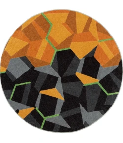 Joy Carpets Kid Essentials Tangerine Stealth 5ft. 4in. Round Rug