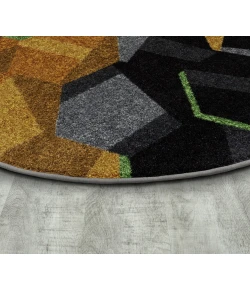 Joy Carpets Kid Essentials Tangerine Stealth 5ft. 4in. Round Rug