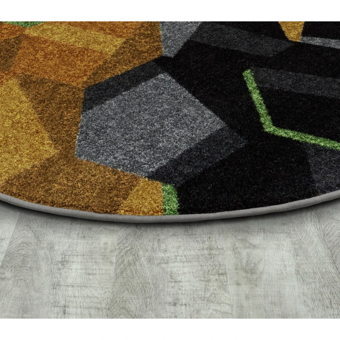 Joy Carpets Kid Essentials Tangerine Stealth 5ft. 4in. Round Rug