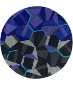 Joy Carpets Kid Essentials Violet Stealth 7ft. 7in. Round Rug