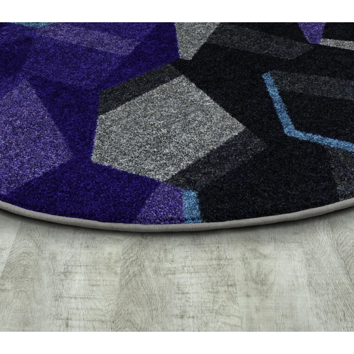 Joy Carpets Kid Essentials Violet Stealth 7ft. 7in. Round Rug