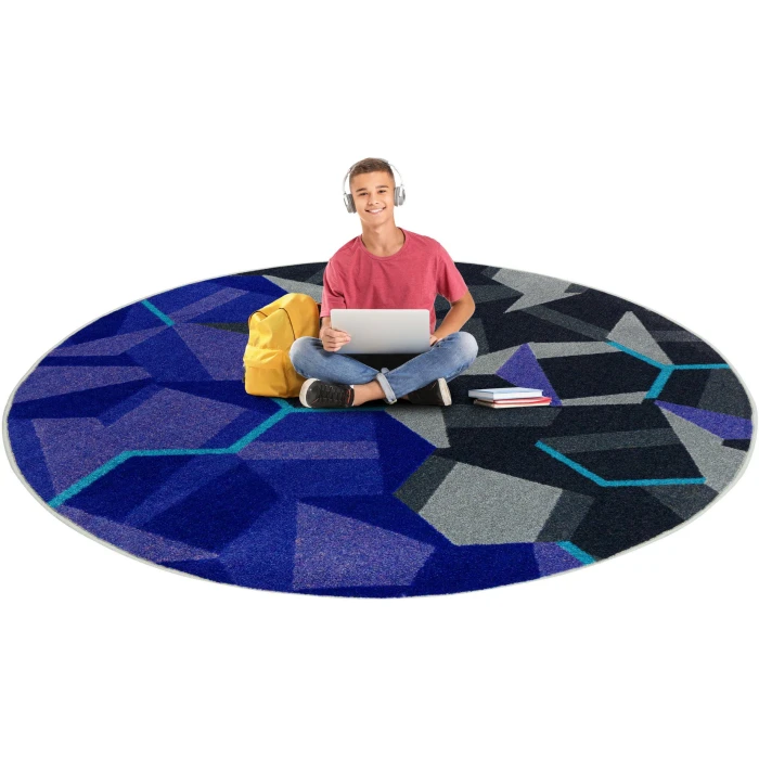 Joy Carpets Kid Essentials Violet Stealth 7ft. 7in. Round Rug