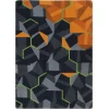 Joy Carpets Kid Essentials Tangerine Stealth 5ft.4in. x 7ft.8in. Rect. Rug